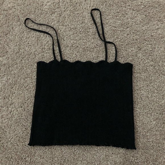 Zara Black Knit Cropped Tank Top - Picture 6 of 7